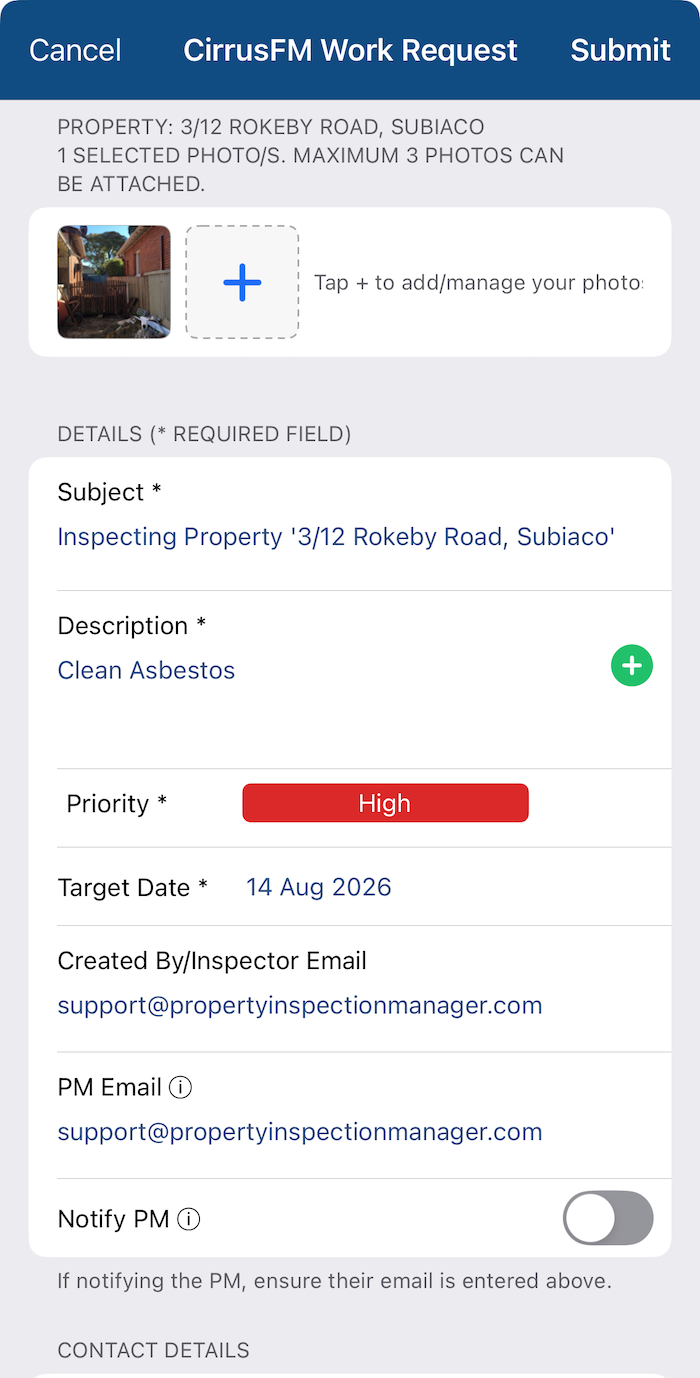 Cirrus8 Work Request